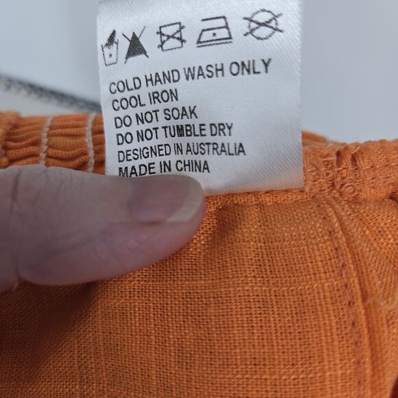 NWT Who I Am Orange Linen Blend Crop Top 12 - Picture 7 of 7
